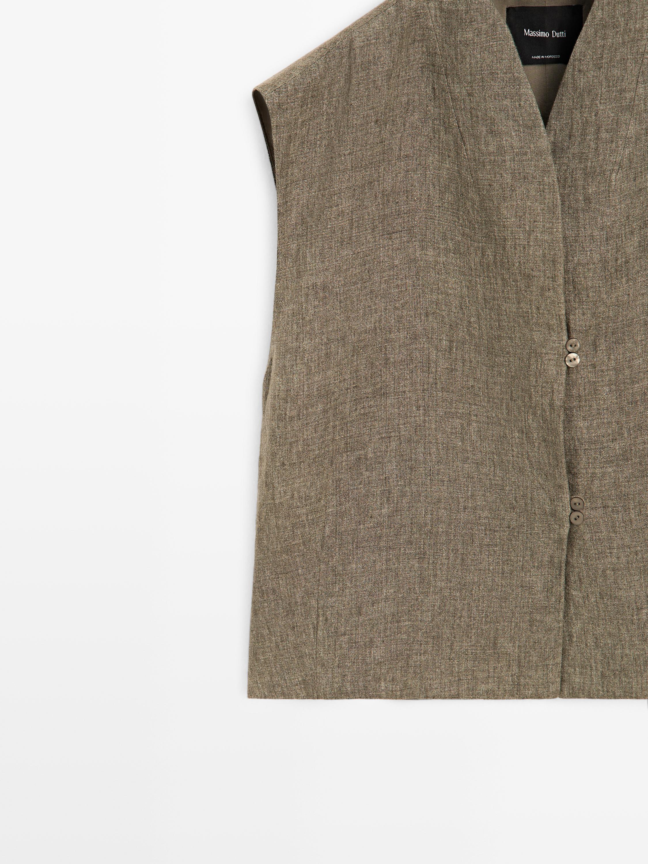 Veste sans manches 100 % lin